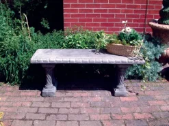 Statues & Sculptures Stone Benches-Straight Pattern Top Stone Garden Bench