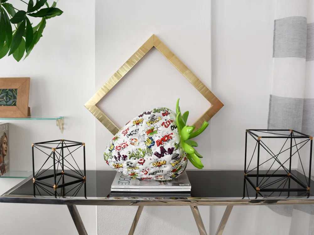 Statues & Sculptures Table Top|Contemporary-Strawberry Pop 31cm Comic Art Resin Indoor Sculpture