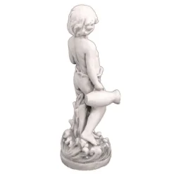 Statues & Sculptures Children-Summer Boy 73cm Stone Resin Garden Statue