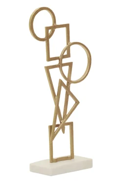 Statues & Sculptures Table Top|Abstract-Symbol Ascent 47cm Gold Metal Indoor Sculpture