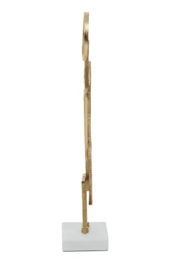 Statues & Sculptures Table Top|Abstract-Symbol Ascent 47cm Gold Metal Indoor Sculpture