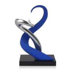 Statues & Sculptures Table Top|Abstract-Symphonic Motion 41cm Blue Resin Indoor Sculpture
