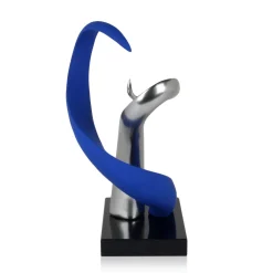 Statues & Sculptures Table Top|Abstract-Symphonic Motion 41cm Blue Resin Indoor Sculpture