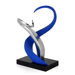 Statues & Sculptures Table Top|Abstract-Symphonic Motion 41cm Blue Resin Indoor Sculpture