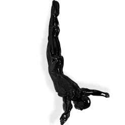 Statues & Sculptures Figurative|Wall Art-The Diver 55cm Black Resin Wall Sculpture