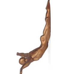 Statues & Sculptures Figurative|Wall Art-The Diver 55cm Bronze Resin Wall Sculpture