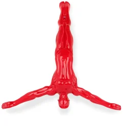 Statues & Sculptures Figurative|Wall Art-The Diver 55cm Red Resin Wall Sculpture
