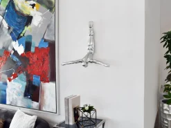 Statues & Sculptures Figurative|Wall Art-The Diver 55cm Silver Resin Wall Sculpture
