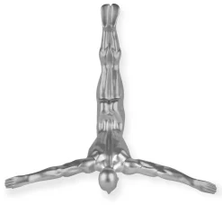 Statues & Sculptures Figurative|Wall Art-The Diver 55cm Silver Resin Wall Sculpture