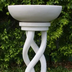 Statues & Sculptures Bird Baths-Thirlmere Modern Marble Resin Garden Birdbath