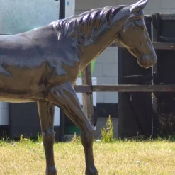 Statues & Sculptures Horses-Thoroughbred Horse Life-Size Bronze Metal Garden Statue