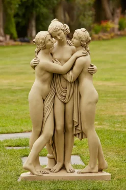 Statues & Sculptures Greek-Three Graces Bathstone Stone Garden Statue