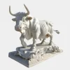 Statues & Sculptures Farm|Modern-Titan Bull 150cm White Marble Garden Statue v1
