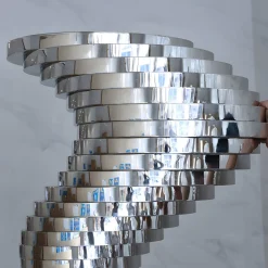 Statues & Sculptures Giant|Floor Standing-Tornado 195cm Silver Metal Garden Sculpture v2