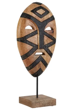 Statues & Sculptures Table Top|Contemporary-Tribal Guardian 53cm Wood Indoor Sculpture