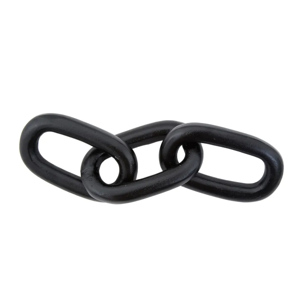 Statues & Sculptures Table Top|Contemporary-Triple Link 5cm Black Metal Indoor Sculpture