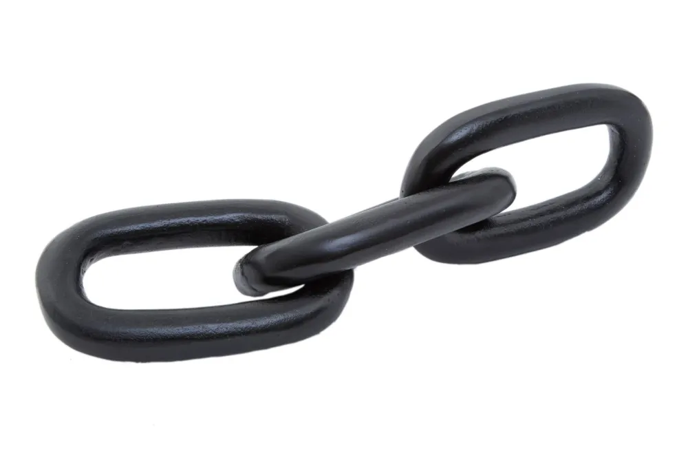 Statues & Sculptures Table Top|Contemporary-Triple Link 5cm Black Metal Indoor Sculpture