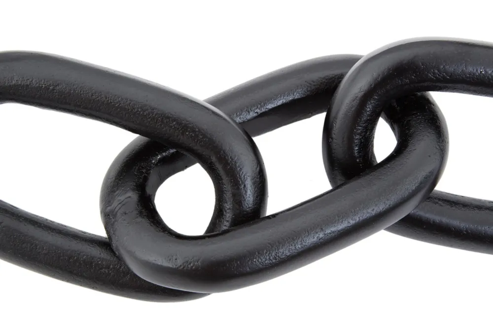 Statues & Sculptures Table Top|Contemporary-Triple Link 5cm Black Metal Indoor Sculpture