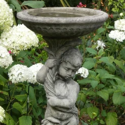 Statues & Sculptures Bird Baths-Urchin Design Stone Garden Bird Bath