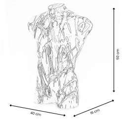 Statues & Sculptures Figurative|Table Top-Valiant Torso 50cm Black Resin Indoor Sculpture