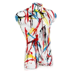 Statues & Sculptures Figurative|Table Top-Valiant Torso 50cm Multicolour Resin Indoor Sculpture