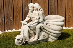 Statues & Sculptures Large-Vespa Lambretta Scooter Stone Garden Planter Ornament