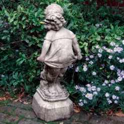Statues & Sculptures Children-Victorian Girl 80cm Stone Garden Statue