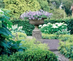 Statues & Sculptures Large|Round-Victorian Grand Stone Garden Planter on Pedestal