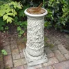 Statues & Sculptures Garden Sundials-Vine Aged Brass Stone Garden Sundial