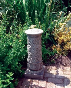 Statues & Sculptures Plinths & Pedestals-Vine Column Stone Garden Pedestal