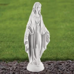Statues & Sculptures Virgin Mary-Virgin Mary 42cm Marble Resin Garden Statue