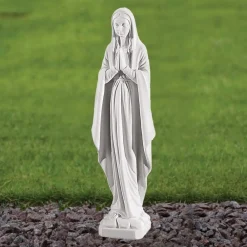 Statues & Sculptures Virgin Mary-Virgin Mary 49cm Marble Resin Garden Statue