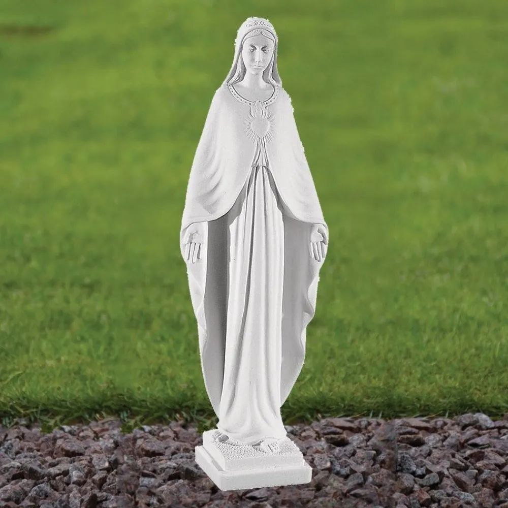 Statues & Sculptures Virgin Mary-Virgin Mary 36cm Marble Resin Garden Statue