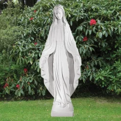 Statues & Sculptures Virgin Mary-Virgin Mary 118cm Marble Resin Garden Statue