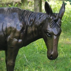 Statues & Sculptures Farm-Wild Donkey Bronze Metal Garden Statue