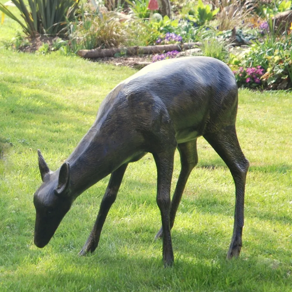 Statues & Sculptures Stags & Deers-Wild Stag & Doe Life-Size Bronze Garden Statues