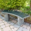 Statues & Sculptures Stone Benches-Windsor Polished Granite Stone Garden Bench