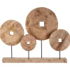 Statues & Sculptures Table Top|Abstract-Woodland Disc 52cm Wood Indoor Sculpture