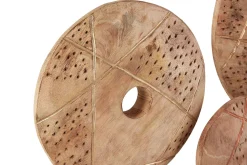 Statues & Sculptures Table Top|Abstract-Woodland Disc 52cm Wood Indoor Sculpture