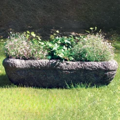 Statues & Sculptures Troughs-Woodland Plant Trough Stone Garden Planter