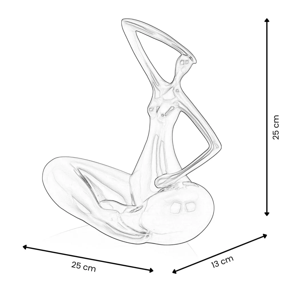 Statues & Sculptures Figurative|Table Top-Yoga Grace 25cm Gold Resin Indoor Sculpture