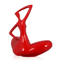 Statues & Sculptures Figurative|Table Top-Yoga Grace 25cm Red Resin Indoor Sculpture