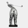 Statues & Sculptures Figurative|Table Top-Zen Golf 86cm Silver Metal Indoor Sculpture