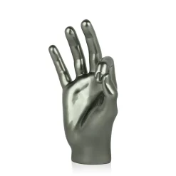 Statues & Sculptures Table Top|Contemporary-Zen Hand 27cm Anthracite Resin Indoor Sculpture