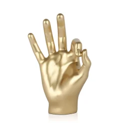 Statues & Sculptures Table Top|Contemporary-Zen Hand 27cm Gold Resin Indoor Sculpture