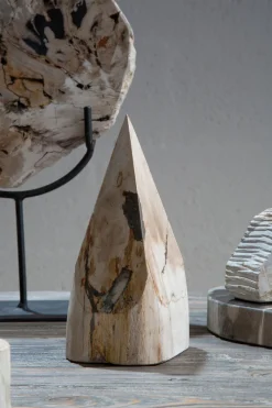 Statues & Sculptures Table Top|Contemporary-Zenith Prism 20cm Wood Indoor Sculpture